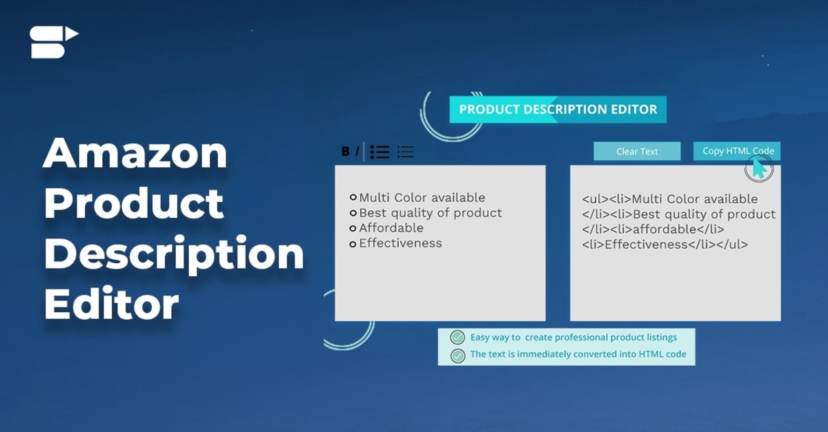 Amazon Product Description Editor HTML Creator SellerApp